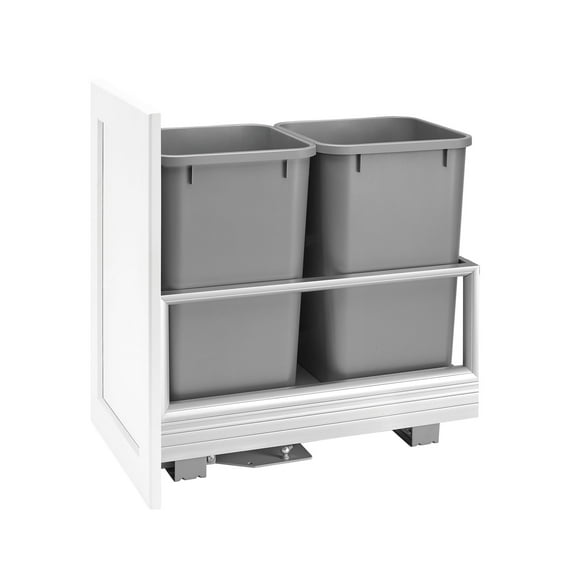 Rev-A-Shelf 5149-1527DM-217 Dual 27 Quart Pullout Waste Can w/ Rev-A-Motion