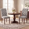 thumbnail image 4 of Upholstered Parsons Dining Chairs Set of 4, Button Tufted High Back,Light Grey, 4 of 9