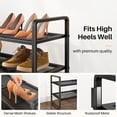 thumbnail image 4 of Organizador de zapatos expandible para zapatos, 2 niveles, negro, SNTD, 4 of 9