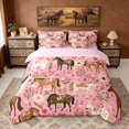 thumbnail image 3 of Erosebridal Cute Horse Bedding Comforter Set for Kids Girls, Colorful Flower King Bedding Sets, 3 of 6