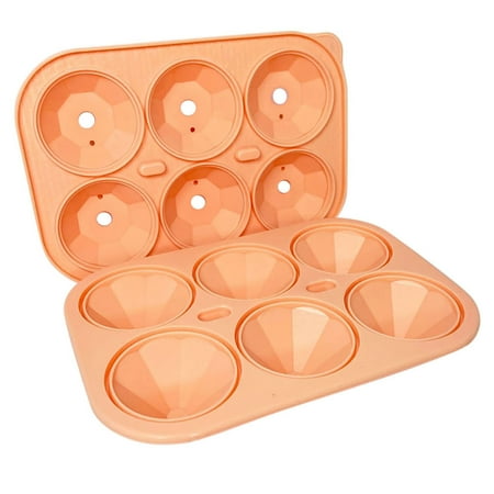 

Silicone Ice Cube Stencils 6 Grids with Lids BPA-Free for Family Party 30ml Peach Red