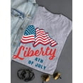 thumbnail image 3 of Liberty 4Th Of July Waving Flag T-Shirt Women -Image by Shutterstock, Female 3X-Large, 3 of 4