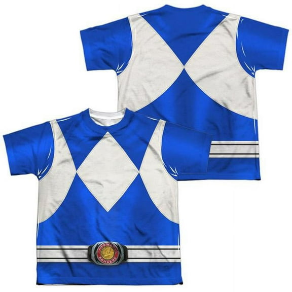 Power Rangers Men's Blue Ranger Sublimation T-shirt White