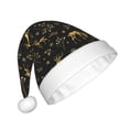 thumbnail image 2 of KLL Christmas Hats for Adults Plush Christmas Gold Deers1 Print Santa Hat Xmas Fluffy Santa Claus Hat for Women Men, 2 of 6