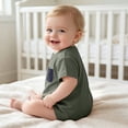 thumbnail image 5 of Fesfesfes Baby Toddler Boys Girls Short Sleeve Cotton Blend Bodysuit Romper, Solid Color Crewneck Summer Outfit for Daily Play Wear Kids Aged 0-18 Months Old., 5 of 6