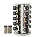 thumbnail image 3 of Kamenstein 20 Jar Revolving Countertop Spice Rack with Spices Included, FREE Spice Refills for 5 Years, Polished Stainless Steel with Black Caps, 30020, 3 of 5