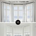 thumbnail image 2 of MERIVILLE 1" Bay Window Curtain Rod Set, Adjustable Side 20–37" and Center 38–72", Single Rod, Black, 2 of 11