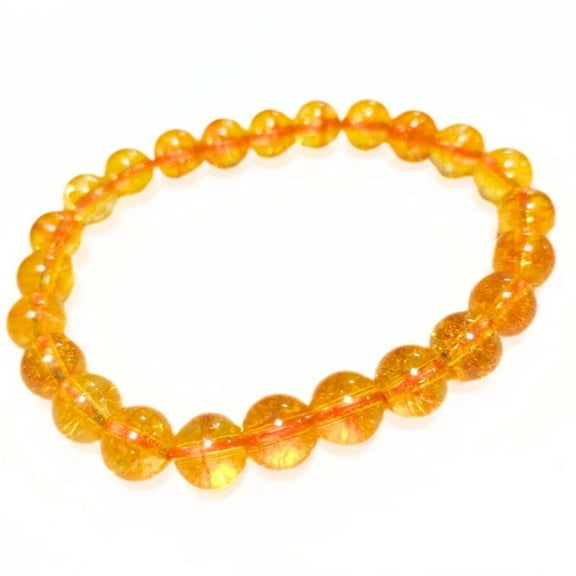 Citrine Bracelet for Career Success, Prosperity and Abundance,8 mm Stretch Bracelet for Unisex