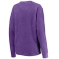 thumbnail image 3 of Women's Pressbox Purple Kansas State Wildcats Comfy Cord Vintage Wash Basic Arch Pullover Sweatshirt, 3 of 3