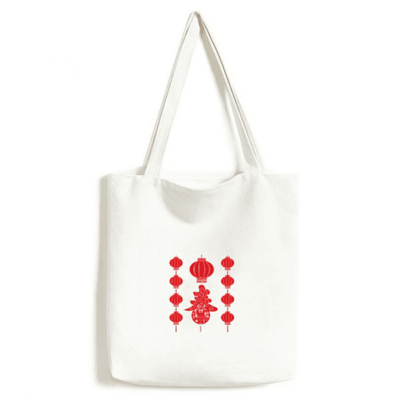 traditional red chinese pattern tote canvas bag shopping satchel casual handbag