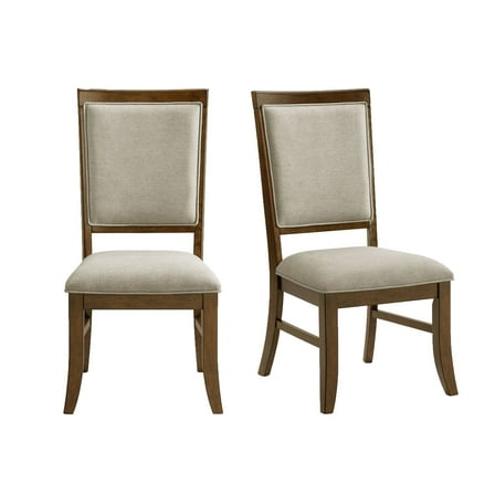 Picket House Furnishings Stark Dining Side Chair Set with Gray Fabric in Cherry