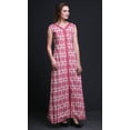 thumbnail image 3 of Bimba Robe Longue Décontractée d'Été Sans Manches à Fente avant Imprimée Teinture sur Nœuds pour Femmes-TTG, 3 of 5