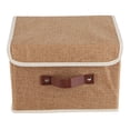 thumbnail image 2 of Organizador de ropa de tela, caja de almacenamiento de ropa plegable de tela, organizador de almacenamiento de ropa de lino y algodón diseñado para el futuro, 2 of 11