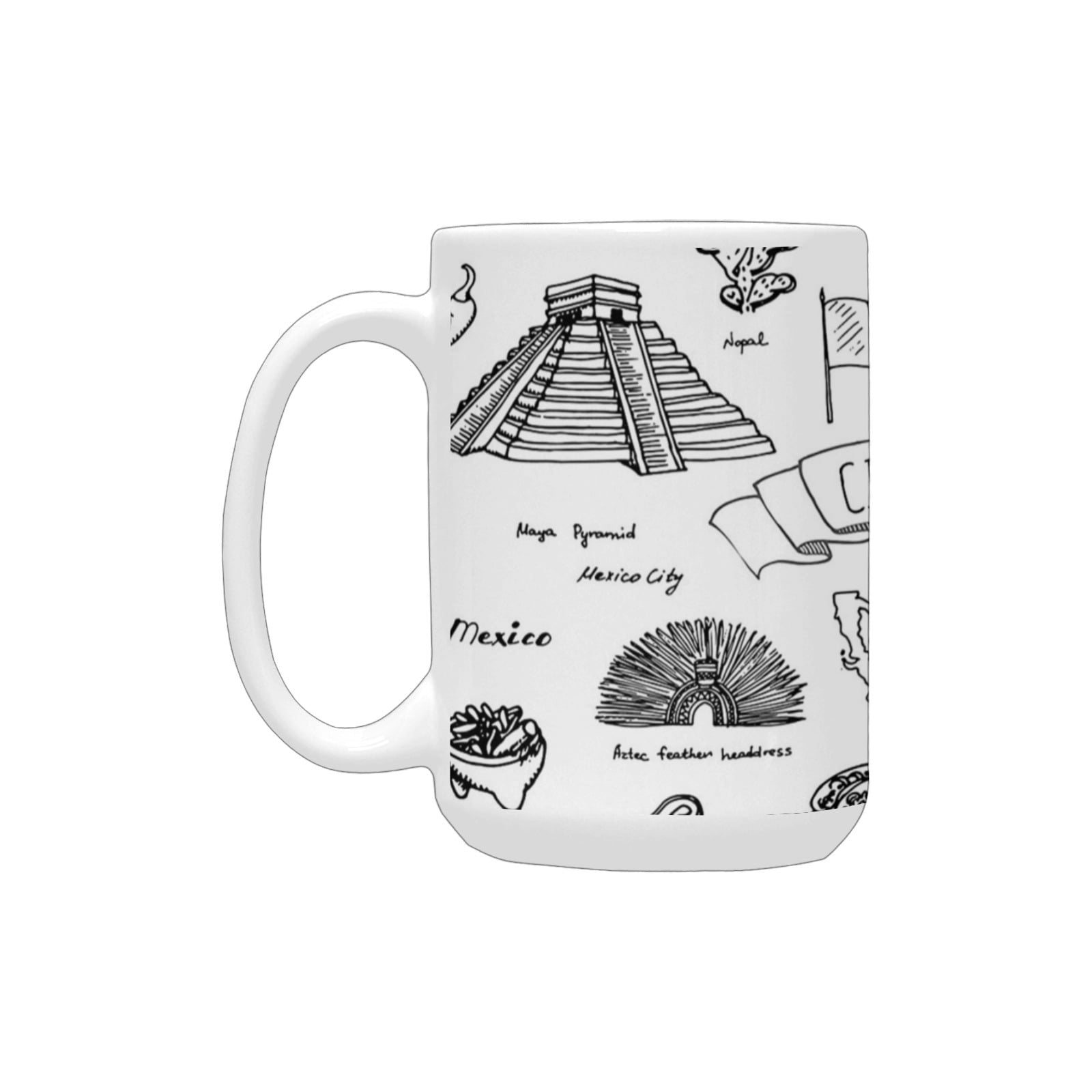 Mexican Decorations Cinco de Mayo Calligraphy with Maya Pyramids