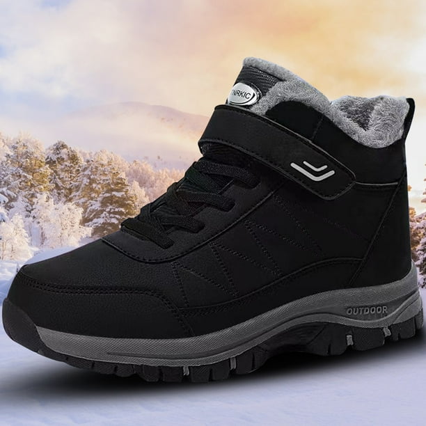 1 par de botas de nieve de tobillo con cordones de lana gruesa para hombres zapatillas de deporte de algodón (negro 39) Ehuebsd Para estrenar