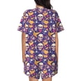thumbnail image 6 of Uemuo rock Skull record Pattern Women's Short-Sleeved Pajama, Button-Front Loungewear, 2-Piece Summer Sleepwear, Elastic Drawstring Shorts-Large, 6 of 7