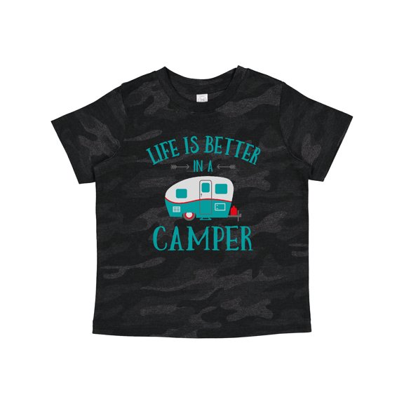 Inktastic Life's Better in a Camper Girls Toddler T-Shirt