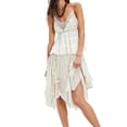 thumbnail image 3 of Women Spaghetti Straps Babydoll Tank Top Y2K Sleeveless Crochet Eyelet Top Ruffle Crop Camisole Vest White S, 3 of 7
