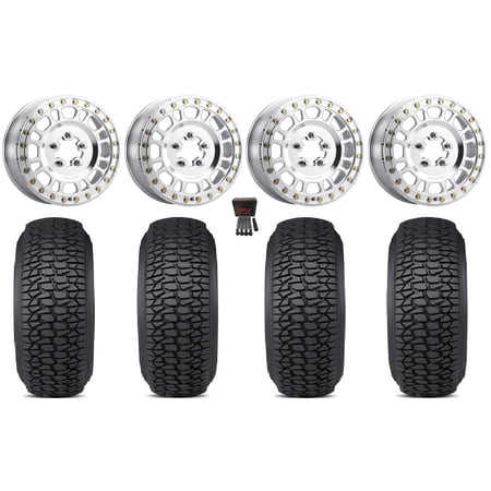 Method 412 15×6 Wheels Raw (5+1) 32 Regulator 2 Tires Polaris RZR Turbo R & Pro R Ranger 1500 Xpedition