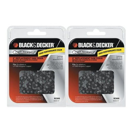 Black and Decker LP1000 / NLP1800 Saw (2 Pack) Replacement 6" Chain # RC600-2PK