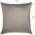 thumbnail image 4 of 26" x 26" Throw Pillowcases (Cover Only) - 85/15 Nylon, Spandex - Luxurious, Silky, Stretchy & Soft - 1 Pcs Solid Color - A Perfect Choice for Couch Chairs Sofa Bed Adult or Kids Bedroom, Stone Grey, 4 of 7