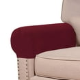 thumbnail image 2 of Couch Arm Covers for Chairs Stretch Armchair Cover Polyester Office Chair Armrest Covers for Sofa, Anti-Stain Arm Chair Slipcover Washable Chair Arm Protectors - Pack of 2 - Wine, 2 of 8
