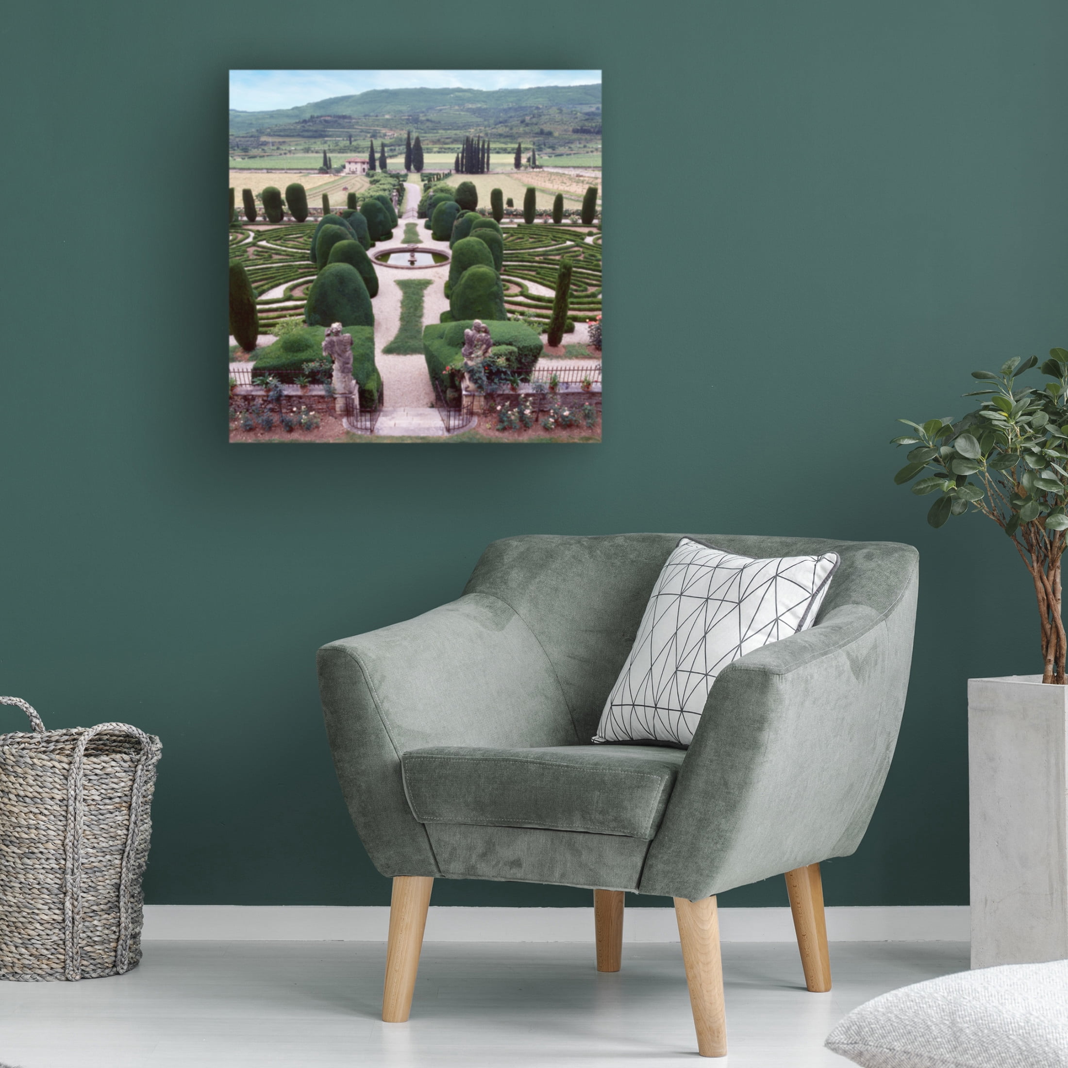 Canvas Wall Art - Alan Blaustein 'Italia Gardens No. 12' Wall Art for Living Room, Bedroom, or Office Décor by Trademark Fine Art - 35 x 35 Inches