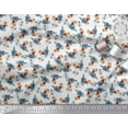 thumbnail image 3 of Soimoi Rayon Fabric Text,Rugby Ball & Bird Cartoon Print Fabric by The Yard 42 Inch Wide, 3 of 3