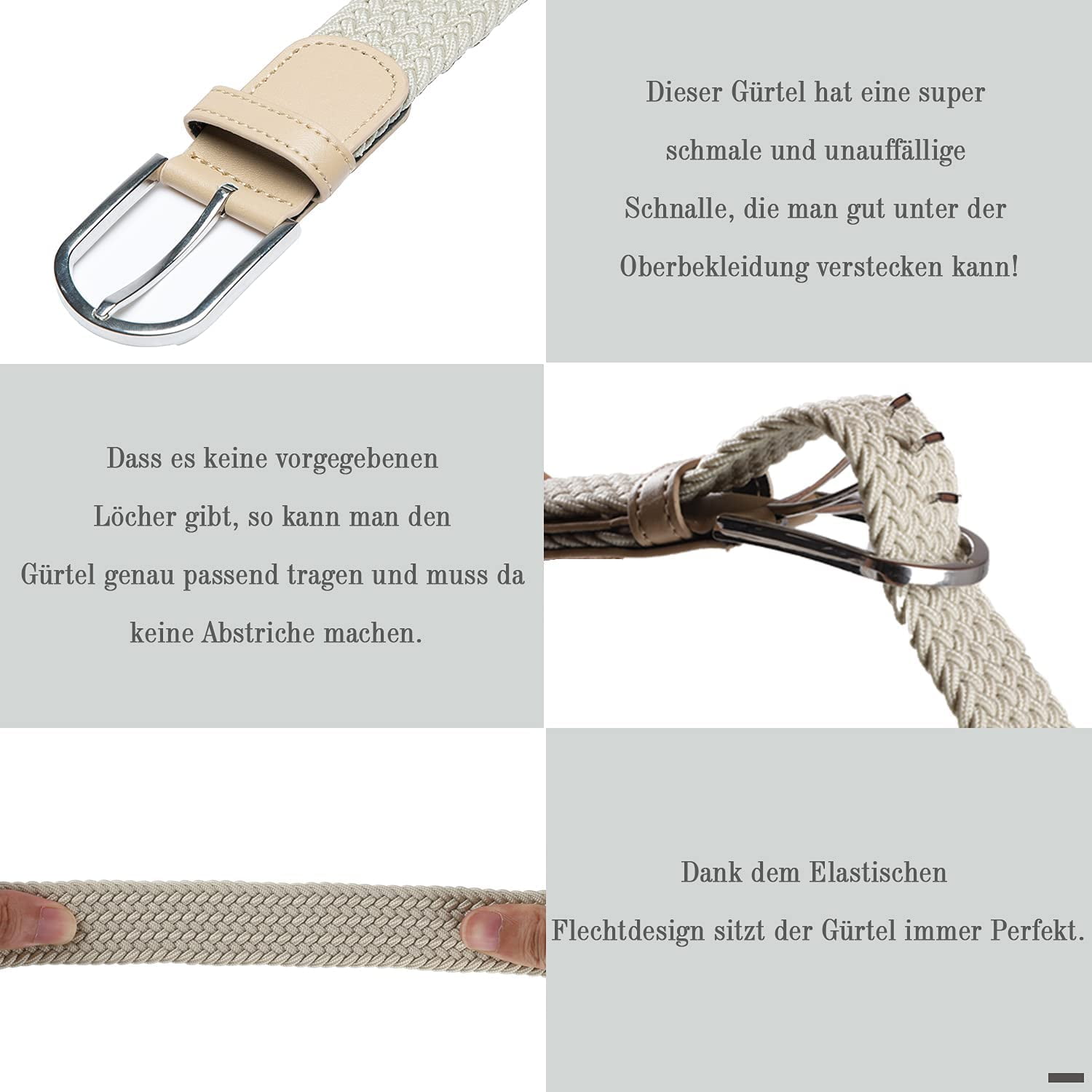 TANGCHAO fabric belt stretch belt elastic braided belt braided and elastic  stretchable belt for men and women width 3.3cm length 90 cm to 135 cm | Stoffgürtel
