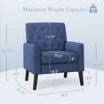 thumbnail image 3 of Dycanpo Linen Accent Chair 18.5" H Comfy Living Room Armchairs for Home Bedroom, Navy Blue, 3 of 6