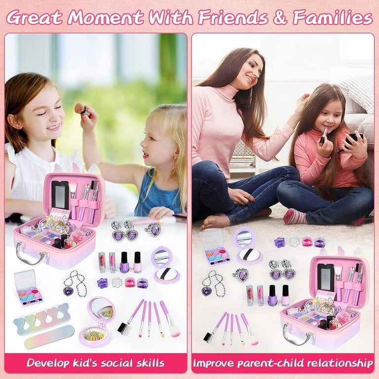 Kids Makeup Kit for Girl, 36Pcs Unicorn Washable Toddlers Makeup Set, Soft  to Skin&Non-Toxic Play Makeup Toys ,Real Makeup Supplies for Kid, Princess  Christmas Birthday Gifts for 5-12 Year Old Girls 