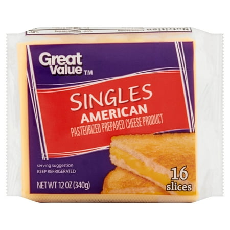 Great Value Single American Pasteurized Prepared Cheese Product, 16