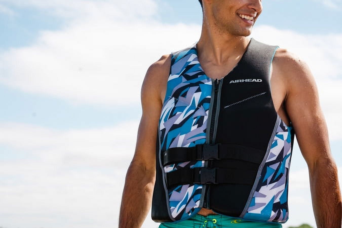 Airhead Neolite Men's Life Jacket, Kwik-Dry Tech, XS, Camo Cool Blue