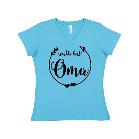 Inktastic World's Best Oma Women's V-Neck T-Shirt
