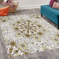 thumbnail image 2 of Ethnic Decorative Rug, Vintage Abstract Flower Swirls Leaves Doily Style Pastel Illustration, Quality Carpet for Bedroom Dorm and Living Room, 6 Sizes, Khaki Cream, by Ambesonne, 2 of 4