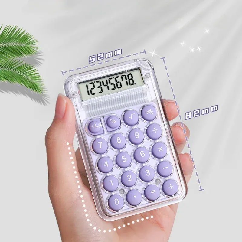 1Pcs Student Calculator LCD Display Large ScreenSiicone Buttons 8-digit Handhed StudyElectronic Calculator Schoo Supplies