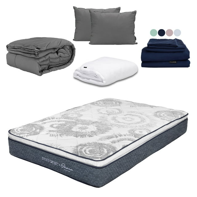 Colchón Queen Size Ghana Restonic Almohadas 2Pack Protector Cloud Sábanas Softy Edredón Homy