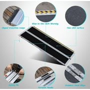 2/3/4/5/6/7/8/9/10 FT Portable Wheelchair Ramp, Wheel Chair Ramps for Homes withTran-sitionPlate, Aluminum Wheelchair Ramp with Non-Skid Surface and Reflective Strips