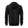 thumbnail image 2 of SWSMCLT Men's Comfy Hoodies Coats Flap Pocket Hood Long Sleeve Regular Fit Ribbed Hooded Sweatshirt Full Zip Black X-Large, 2 of 5