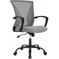 thumbnail image 1 of Office Chair Desk Computer Chair Ergonomic Adjustable Executive Mesh Mid Back with 360 Degree Swivel Wheels Lumbar Support Armrest, Grey, 1 of 14