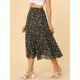 thumbnail image 5 of Falda Floral para Mujeres Chifón A-line Larga con Volantes Boho Verano Midi Falda S Verde, 5 of 8