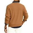 thumbnail image 4 of Men's Round Neck Long Sleeve Ribbed Knit Pullover, Sweater for Fall Winter, Casual Comfort and Versatile Layering Piece,Light Brown,S, 4 of 7