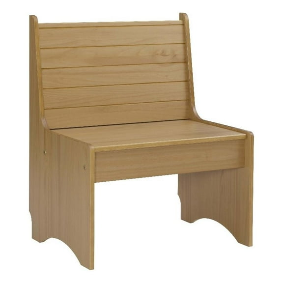 Pemberly Row Modern Pine Wood Small Back Rest Bench in Honey