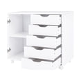 thumbnail image 5 of Naomi Home Adult 5-Drawer Storage Cabinet with Shelf and Wheels for Home Office, White, 5 of 10