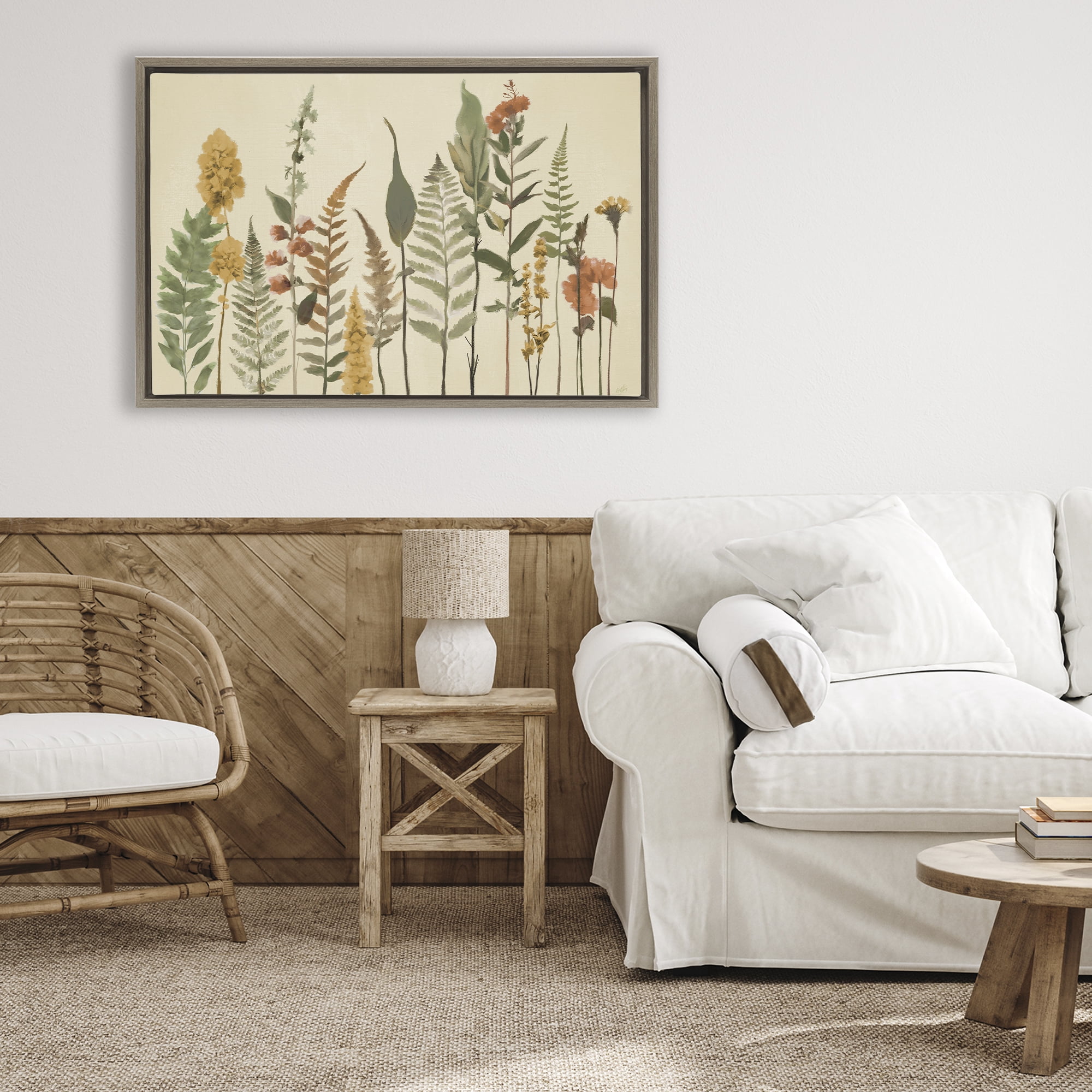 Stupell Industries Fall Toned Botanics Brown Framed Floater Canvas Wall Art, design by Elizabeth Medley