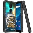 thumbnail image 1 of ANJ+ Slim Dual Layer Hybrid Shockproof Case + Tempered Glass Cover for Cricket Icon 3, Splendor, AT&T Motivate 2 - Space Dogs, 1 of 3