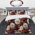 thumbnail image 2 of Designart "Burgundy Peony Victorian Elegance II" Pink Floral Bedding Covert Set - Cottage Bed Set With 2 Shams, 2 of 5