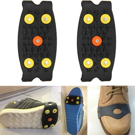 - Mosunx Anti Slip Ice Climbing Spikes Grips Crampon Cleats 5-Stud Shoes Cover