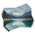 thumbnail image 1 of Ambesonne Mountain Place Mats Set of 4, Alpine Lake Sky Forest, Standard Size, Blue Green Grey, 1 of 6