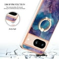 thumbnail image 4 of 360 Degree Rotating Ring Stand Case for Google Pixel 8,Dteck Shockproof Marble Patterned TPU Case Kickstand Slim Back Cover, Purple, 4 of 6